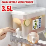3.5Ltr Cooler Water Bottle Container For Kitchen SPACE-SAVING Cold Kettle with Faucet thumbnail 3