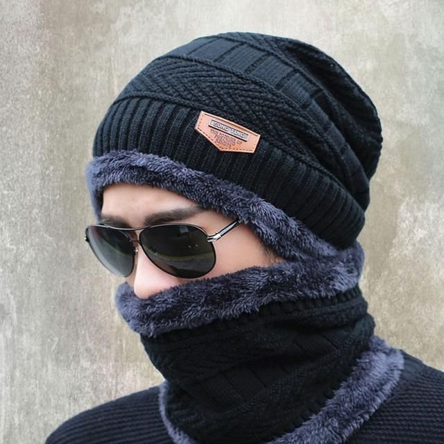 Coral Fleece Scarf Hats Winter Beanies Soft For Men's and Women's - Image 4