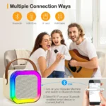 Mini Portable Karaoke Bluetooth Speaker with 2  Mike Audio Integrated Microphone Home Karaoke Wireless Bluetooth Speaker(Random Color) thumbnail 5