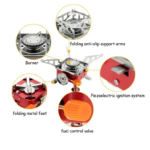 Mini Portable Square Stove for Backpacking Hiking Windproof Burner Camping Stove Foldable Stove for Outdoor picnic (without gas bottle) thumbnail 3