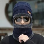 Winter Cap and neck Elastic Knitting Thick Fleece Warm Woolen Beanie Cap Sport Hat & Neck Scarf Set 2 Piece(Random colors) thumbnail 1