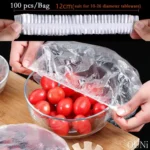 100pc Disposable Cling Film Cover Household Refrigerator Food Fruit Preservation Cover Dust-proof Plastic Fresh-keeping Cover thumbnail 2