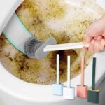 Toilet Brush Silicone Brush Toilet with Quick Drying Holder (Random Color) thumbnail 4