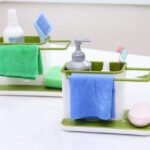 3-in-1 Soap Pump Dispenser With Sponge Holder Liquid Dispenser Container Hand Press Soap Organizer Kitchen Cleaner Tools hot with Self Draining Sink Tidy Organizer Brush Sponge Cleaning Cloth Holder thumbnail 1