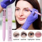 Multi-effect 4 In 1 Eyeliner Eyebrow Pencil Contour Pen Long Lasting Waterproof  for girls, eyeliner lipstick highlighter brow liner all in one (Random Color) thumbnail 4