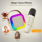 Mini Portable Karaoke Bluetooth Speaker with 2  Mike Audio Integrated Microphone Home Karaoke Wireless Bluetooth Speaker(Random Color) thumbnail 4