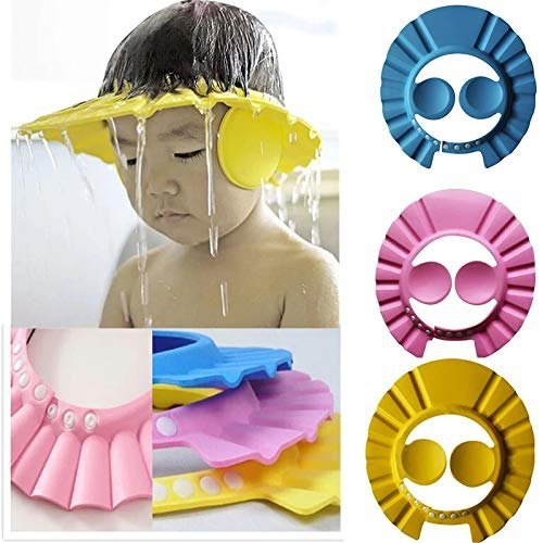 Baby Shower Cap With Ear Protector (Random Color) - Image 2