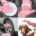 Silicone Washing Full Finger Gloves - For Home (Random Colors) thumbnail 2