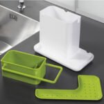 3-in-1 Soap Pump Dispenser With Sponge Holder Liquid Dispenser Container Hand Press Soap Organizer Kitchen Cleaner Tools hot with Self Draining Sink Tidy Organizer Brush Sponge Cleaning Cloth Holder thumbnail 2