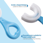 1 PC - 360 Degree U-Shaped Baby Toothbrush Children Child Toothbrush Teethers Baby Brush Silicone Kids Teeth Oral Care Cleaning (With Box)(random color) thumbnail 1