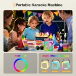 Mini Portable Karaoke Bluetooth Speaker with 2  Mike Audio Integrated Microphone Home Karaoke Wireless Bluetooth Speaker(Random Color) thumbnail 3