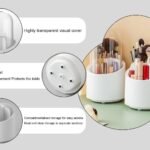 Brush Container Makeup Brush Holder Dust-proof Rotating Plastic Lipstick Eyebrow Pencil Vanity Supplies ( random color) thumbnail 2