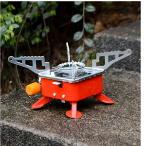 Mini Portable Square Stove for Backpacking Hiking Windproof Burner Camping Stove Foldable Stove for Outdoor picnic (without gas bottle)