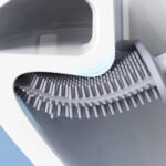 Toilet Brush Silicone Brush Toilet with Quick Drying Holder (Random Color) thumbnail 2