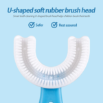 1 PC - 360 Degree U-Shaped Baby Toothbrush Children Child Toothbrush Teethers Baby Brush Silicone Kids Teeth Oral Care Cleaning (With Box)(random color) thumbnail 2
