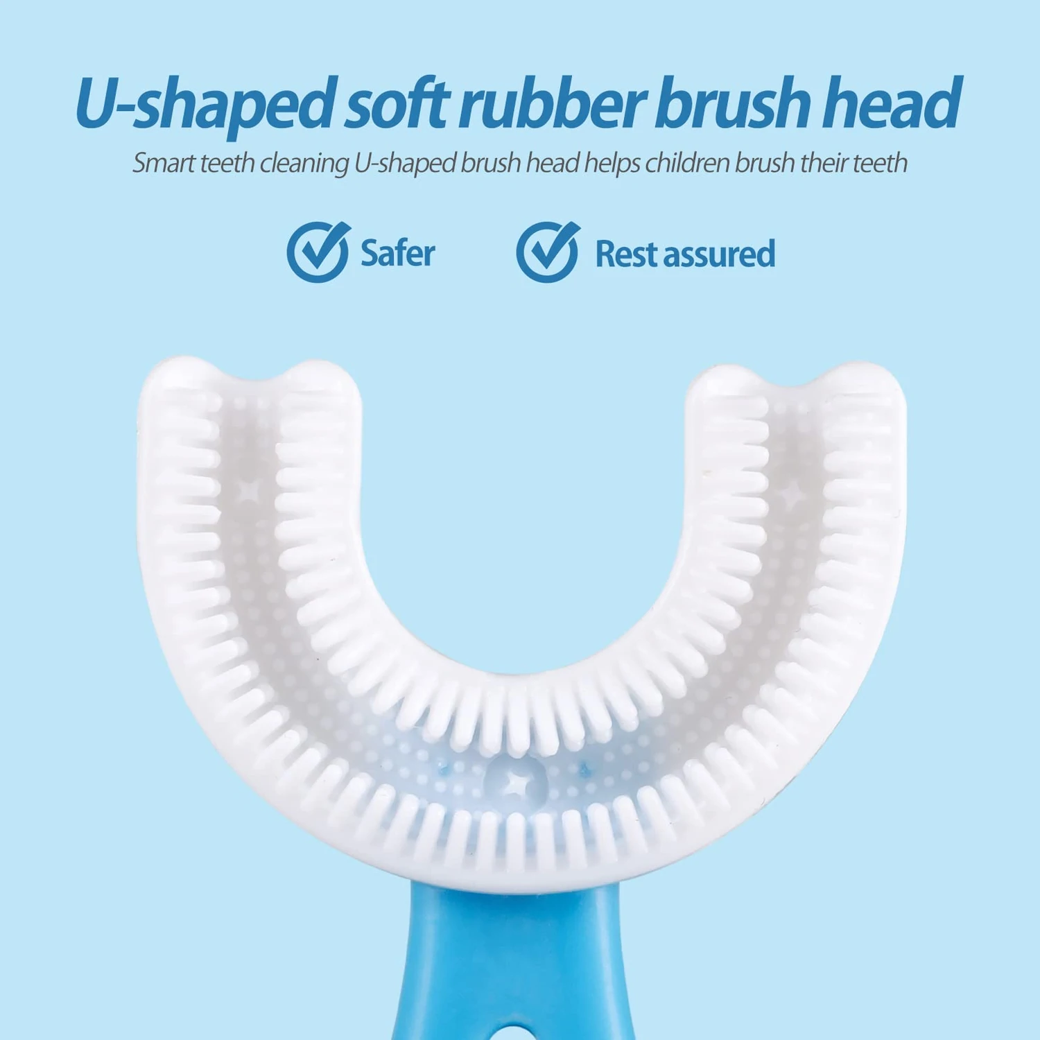 (Without Box)1 PC - 360 Degree U-Shaped Baby Toothbrush Children Child Toothbrush Teethers Baby Brush Silicone Kids Teeth Oral Care Cleaning (random color) - Image 2