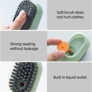 Multifunctional Soft-Bristled Shoe Brush Shoe Brushes Long Handle Brush Automatic Filling Clothes Cleaning Clothing Board Tools (Random Color)