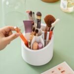 Brush Container Makeup Brush Holder Dust-proof Rotating Plastic Lipstick Eyebrow Pencil Vanity Supplies ( random color) thumbnail 4