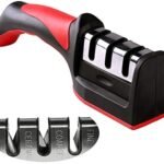 3-in-1 Knife Sharpener With Fruit And Meat Knife Peeler.3-Stage Diamond Coated Knife Sharpener,Kitchen Helper Three-piece Knife Sharpener Set With a Knife Ceramic peeler thumbnail 1