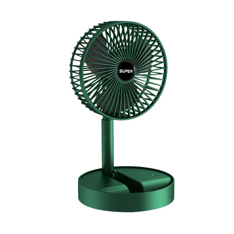 Folding Telescopic Floor Fan 3 Gears Summer Silent Desktop Retractable Fan for Office Bedroom School USB Rechargeable Ventilator - Image 2