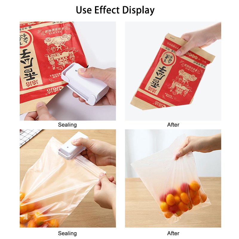 Portable Mini Sealer Home Heat Bag Plastic Food Snacks Bag Sealing Machine Food Packaging Kitchen Storage Bag Clips (Random Color) - Image 4