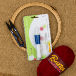 3D Embroidery Punch Needle Kit with 10 Inch Wooden Hoop, Jute Cloth (20x36 inch), Thread, Scissors & Tools – Complete Handcraft Embroidery Set (Maroon Yarn) thumbnail 1