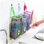 Plastic Bag Holder, Dispenser Hanging Storage Mesh Garbage Big/Trash Bags Organizer Recycling Grocery Shopping Pocket Hanging Containers for Kitchen - Random Color thumbnail 4
