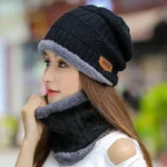Coral Fleece Scarf Hats Winter Beanies Soft For Men's and Women's thumbnail 1