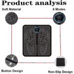 EMS Foot Massager Mat Electric USB Charging Smart Display Tens Acupuncture Feet Cushion Blood Circulation Pad Health Care Home thumbnail 2