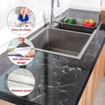 Self Adhesive Black Marble Sheet for Kitchen / Waterproof Anti Oil & Heat Resistant Wallpaper Sheet thumbnail 1