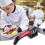 3-in-1 Knife Sharpener With Fruit And Meat Knife Peeler.3-Stage Diamond Coated Knife Sharpener,Kitchen Helper Three-piece Knife Sharpener Set With a Knife Ceramic peeler thumbnail 2
