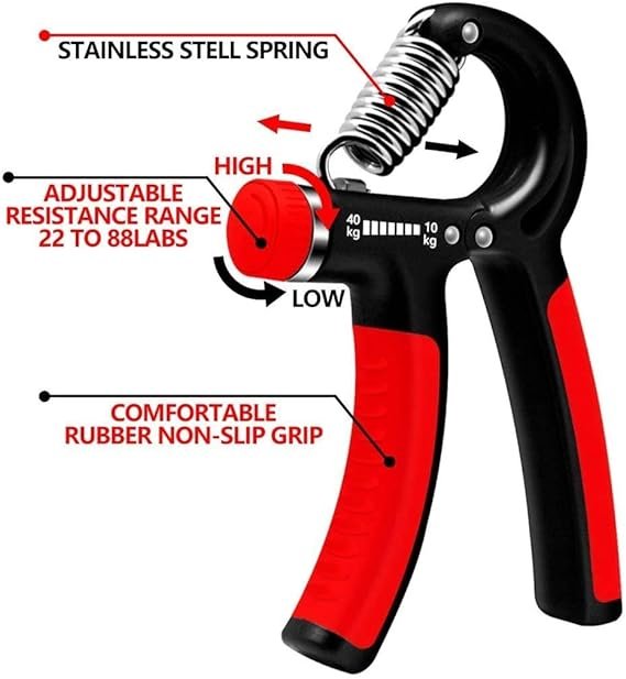 Hand Grip Strengthener Adjustable Resistance Wrist Strengthener Forearm Gripper Hand Workout Squeezer Grip Strength Trainer Without Counter (Random colour) Made in China - Image 3
