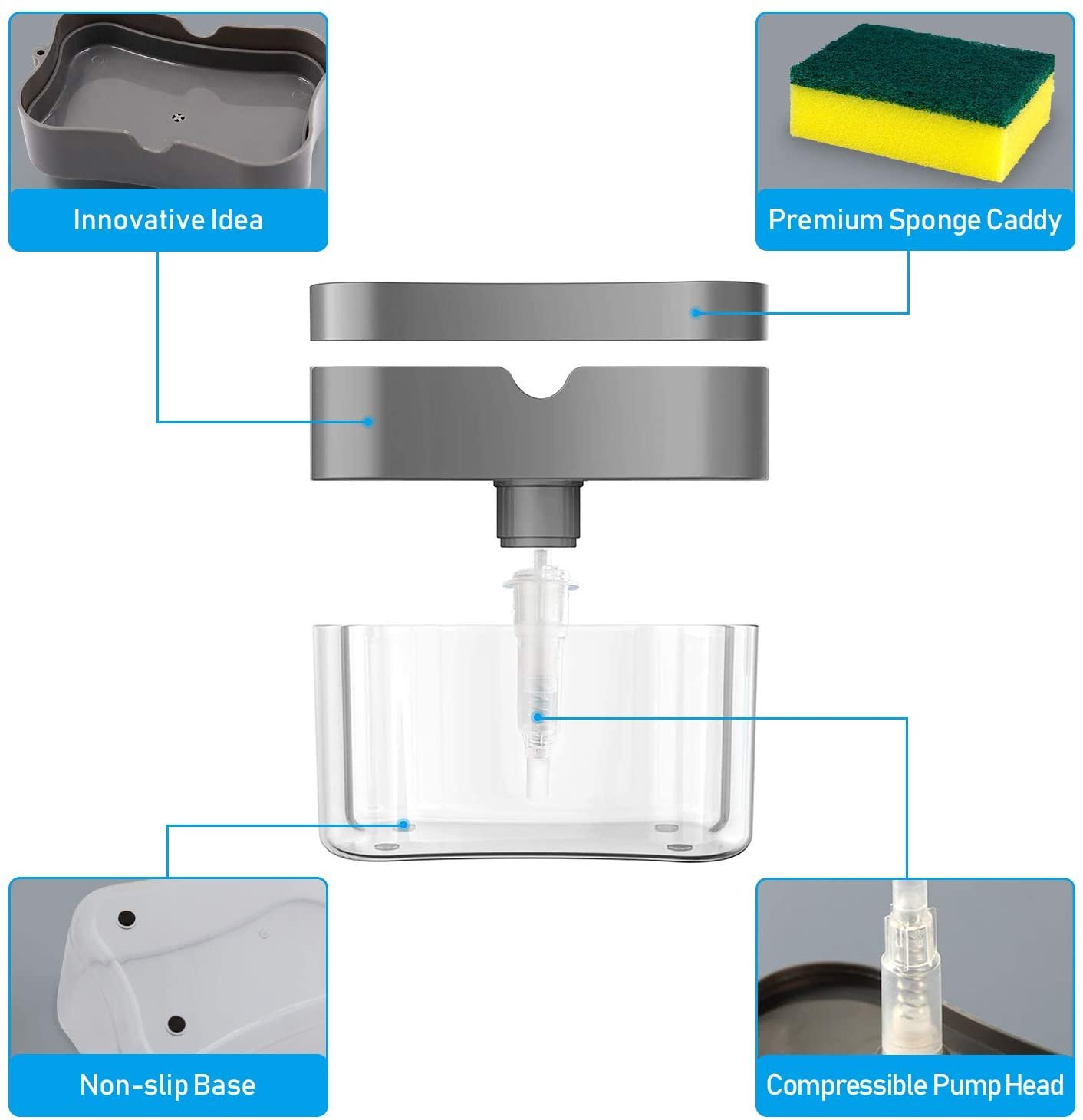 soap pump with Sponge and box (random color ) - Image 2