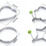 Pack of 4 Egg Shaper Kitchen Tools Star, Heart, Round, Flower Shaped Stainless Steel -  (random color ) thumbnail 2