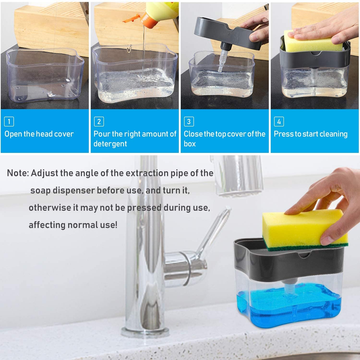 soap pump with Sponge and box (random color ) - Image 5