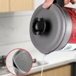 Oil Fryer Cookerwith Stainless Steel Fine Mesh with Lid Food Grade Iron Cooking Oil Filter Machine with Handle for Kitchen(1.4L) thumbnail 2