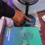 Folding Telescopic Floor Fan 3 Gears Summer Silent Desktop Retractable Fan for Office Bedroom School USB Rechargeable Ventilator thumbnail 4