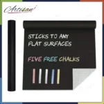 Artisan - Blackboard Chalkboard Vinyl Sticker Washable, Reusable - DIY Black Board Wall Adhesive Vinyl Sticker Roll - with 5pc colorful chalks thumbnail 5