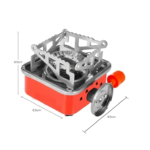 Mini Portable Square Stove for Backpacking Hiking Windproof Burner Camping Stove Foldable Stove for Outdoor picnic (without gas bottle) thumbnail 2