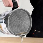 Oil Fryer Cookerwith Stainless Steel Fine Mesh with Lid Food Grade Iron Cooking Oil Filter Machine with Handle for Kitchen(1.4L) thumbnail 3