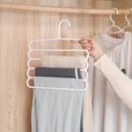 5 Layer Magic Hangers Hanger: Anti-Slip Multi-Purpose and Multi-Functional Magic Multiple Layer Trousers Hangers Hanger - Multifunction Pants Closet Belt Holder Rack S-Type 5 Layers Saving Space Hangers Hanger thumbnail 4