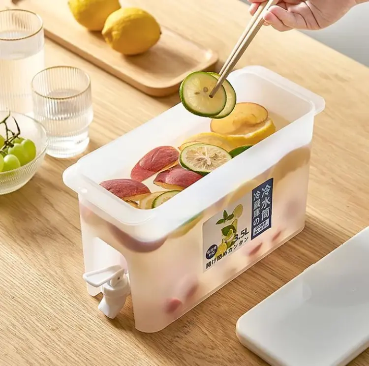 3.5Ltr Cooler Water Bottle Container For Kitchen SPACE-SAVING Cold Kettle with Faucet - Image 2