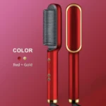 HQT-909B Hair Straightener Ceramic Heated Hair Brush | brush straightener | Ceramic Heated Hair | Hair styling | Hair Beauty Tool | Straight , curl different styling hair Ceramic Brush With Out Box (random color ) thumbnail 2