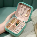 Jewellery Storage Box leather Jewelry Stand Earrings Ring Box Cosmetics Beauty Container Organizer (random color)Made in China thumbnail 2