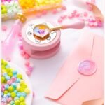 Wax Set With 3 Different Brass Stamps With Holder - Spoon - Candle - Heating Stand (10 colors wax About 520 beans) thumbnail 1