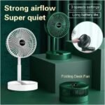 Folding Telescopic Floor Fan 3 Gears Summer Silent Desktop Retractable Fan for Office Bedroom School USB Rechargeable Ventilator thumbnail 3