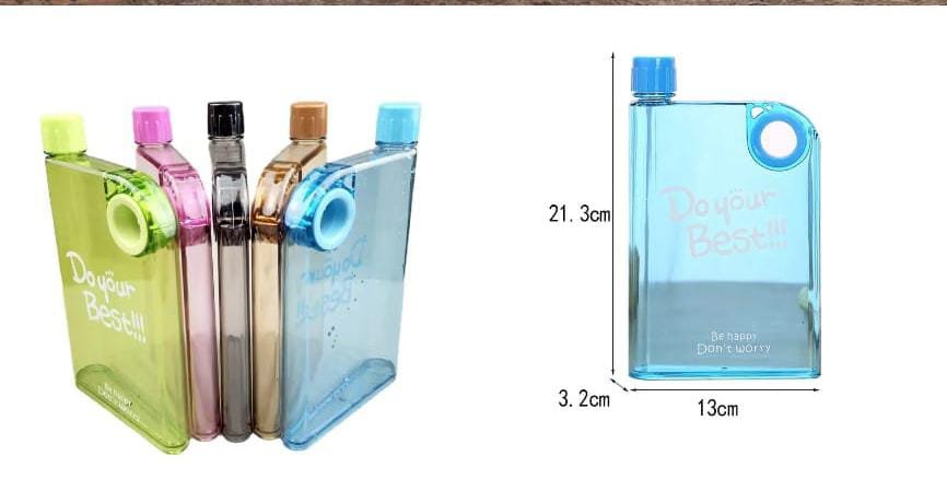 Ultra Slim Notebook Style Water Bottle - 1 Pc (Random Color) - Image 2