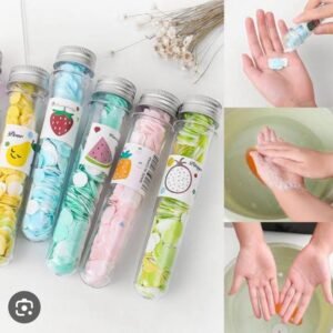 100 PC's tube disposable Paper Soap Disposable Paper Soap With Bottle Multi-color.