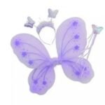 Kids Baby Fairy Wings Fashion Butterfly Wings Dress Up Party 3 pcs set (wing+Stick+ hairband) thumbnail 4