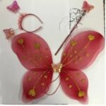 Kids Baby Fairy Wings Fashion Butterfly Wings Dress Up Party 3 pcs set (wing+Stick+ hairband) thumbnail 1